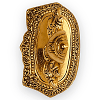 Shankh Ganesha Plate Gold Colour Shankh Ganesha Plate Gold Colour