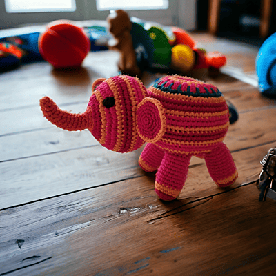 Crochet  Striped Elephant