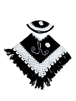EELIKA Handknitted black and white woolen poncho with cap for kids between 6 months and 1 year || winterwear || beautiful design and excellent finish and amazing crotchet work