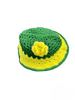 Handknitted green and yellow woolen poncho and cap for kids between 4 and 5 years || winterwear || beautiful design and excellent finish and amazing crotchet work