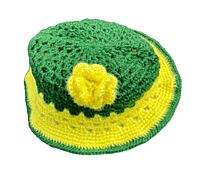 Handknitted green and yellow woolen poncho and cap for kids between 4 and 5 years || winterwear || beautiful design and excellent finish and amazing crotchet work