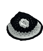 Handknitted black and white woolen poncho with cap for kids between 6 months and 1 year || winterwear || beautiful design and excellent finish and amazing crotchet work