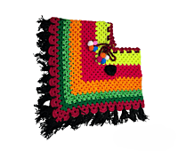 Handknitted multicolored poncho and cap for kids between 2 and 3 years || winterwear || beautiful design and excellent finish and amazing crotchet work