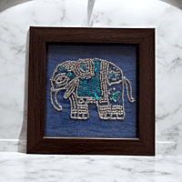 Zardozi Elephant Wooden Coaster (Set of 2) Zardozi Elephant Wooden Coaster (Set of 2)