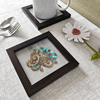 Zardozi Palash Wooden Coaster (Set of 2) Zardozi Palash Wooden Coaster (Set of 2)