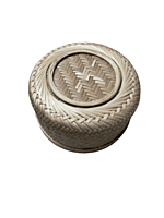 Eelika Handwoven Bamboo Utility Box with cover || excellent finish || for Dining room and kitchen || 25.5L * 25.5W * 13.5H Centimeters