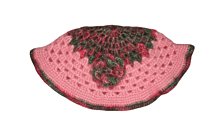 Handmade Crochet Poncho with Cap for Kids, Pink, 6-7 Years