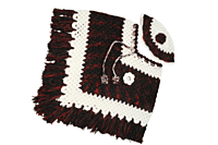 EELIKA Handmade Crochet Poncho and Cap Set for Kids, and Red, maroon and White || kids between 6-7 years.