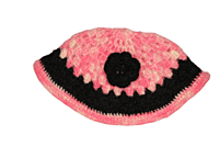 Handmade Woolen Crochet Poncho for Kids 6-7 Years, Pink and Black