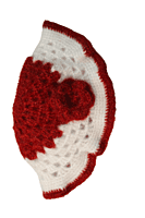 EELIKA Handmade Crotchet Woolen Poncho with Cap for Kids, 2-3 Years, Red and White