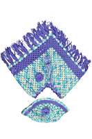 Handknitted multicolored woolen poncho with cap for kids between 6 months and 1 year || beautiful design and excellent finish and amazing crotchet work-PN2413