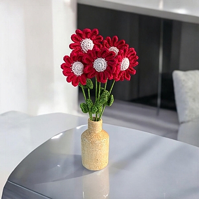 Crochet Large Dark Pink Daisy Flower