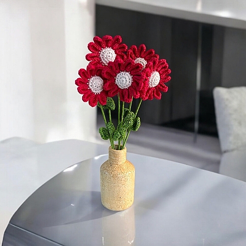 Crochet Large Dark Pink Daisy Flower Crochet Large Dark Pink Daisy Flower