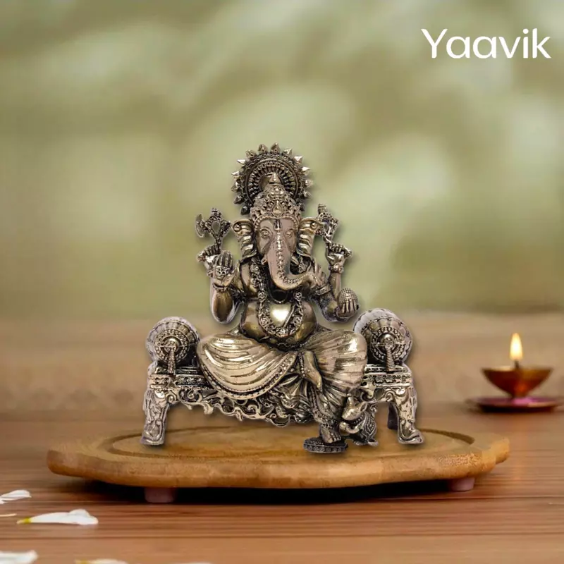 Lord Ganesha – Royal Presence | Fine Brass | 4”