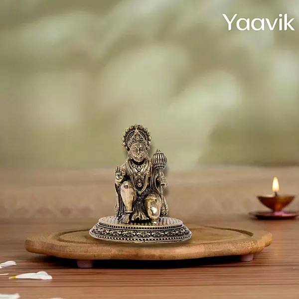 Lord Hanuman – Devotional Surrender | Fine Brass | 3.25”