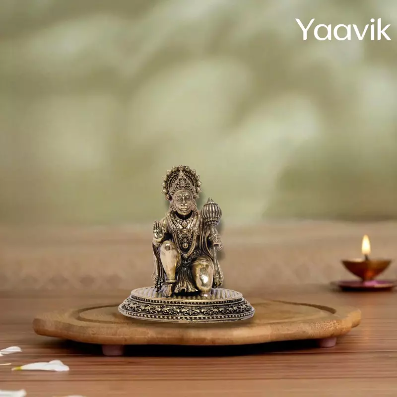 Lord Hanuman – Devotional Surrender | Fine Brass | 3.25”