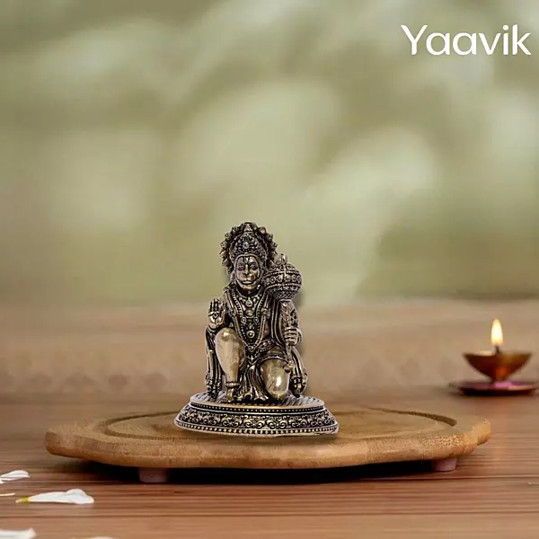 Lord Hanuman – Devotional Surrender | Fine Brass | Kneeling Form | 2.5”
