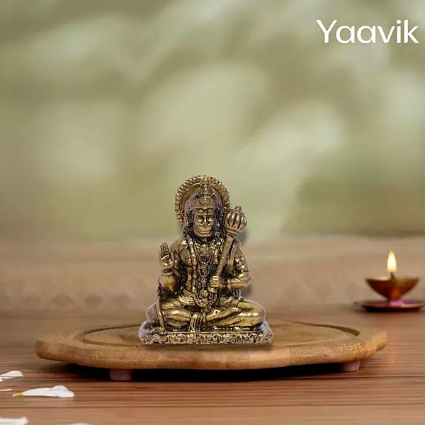 Lord Hanuman – Peaceful Strength | Fine Brass | 2”