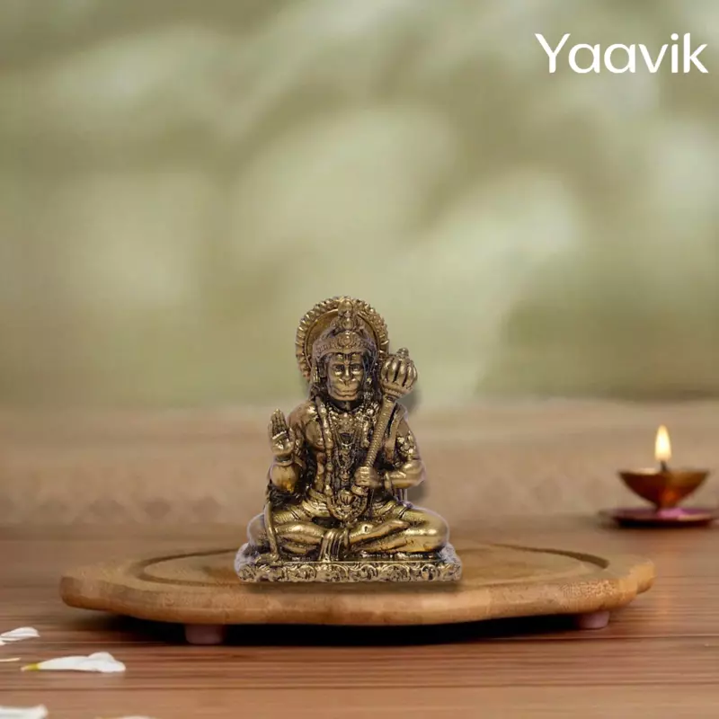 Lord Hanuman – Peaceful Strength | Fine Brass | 2”