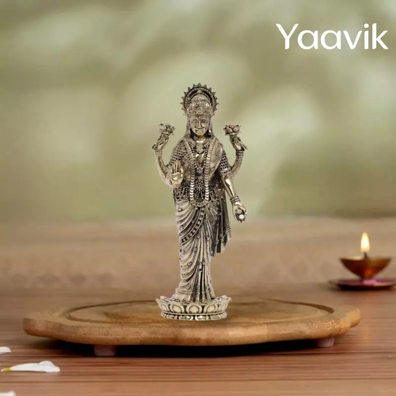 Goddess Lakshmi – Standing Grace | Fine Brass | 4”