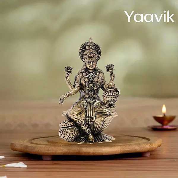 Goddess Lakshmi – Kalash Prosperity | Fine Brass | 4”