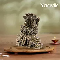 Lord Vishnu with Goddess Lakshmi (Sheshnag) – Sacred Union | Fine Brass | 5.5”