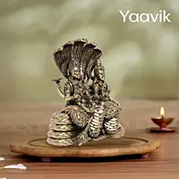 Lord Vishnu with Goddess Lakshmi (Sheshnag) – Sacred Union | Fine Brass | 5.5”