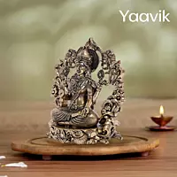 Goddess Lakshmi – Floral Temple Grace | Fine Brass | 4”