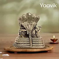 Lord Vishnu with Goddess Lakshmi (Sheshnag) – Sacred Union | Fine Brass | 5.5”