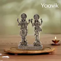 Lord Vishnu with Goddess Lakshmi – Sacred Union | Fine Brass | 3”