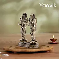 Lord Vishnu with Goddess Lakshmi – Sacred Union | Fine Brass | 3”