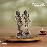 Lord Vishnu with Goddess Lakshmi – Sacred Union | Fine Brass | 3”