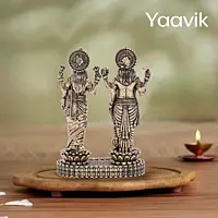 Lord Vishnu with Goddess Lakshmi – Sacred Union | Fine Brass | 3”