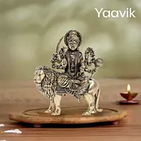 Goddess Durga – Lion Throne Power | Fine Brass | 4”