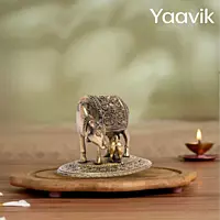 Cow with Calf – Kamadhenu Blessings | Fine Brass | 3.5”