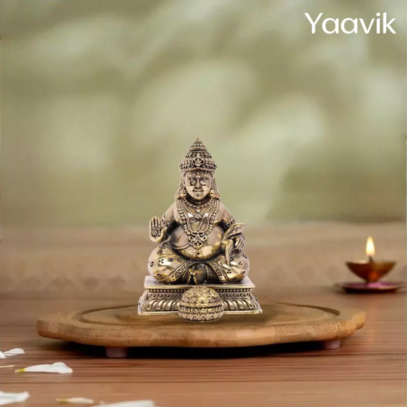 Lord Kubera – Guardian of Wealth | Fine Brass | 3.5”