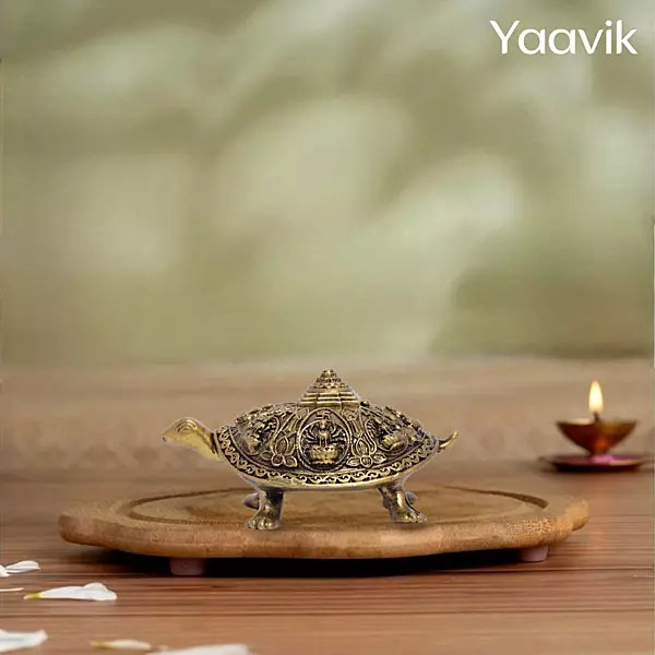 Ashtalakshmi Vastu Tortoise – Eightfold Prosperity | Fine Brass | 1”
