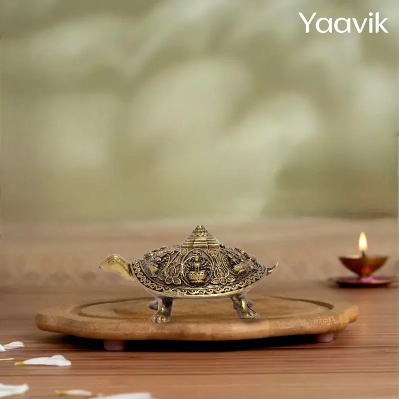 Ashtalakshmi Vastu Tortoise – Eightfold Prosperity | Fine Brass | 1”