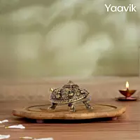 Ashtalakshmi Vastu Tortoise – Eightfold Prosperity | Fine Brass | 1”