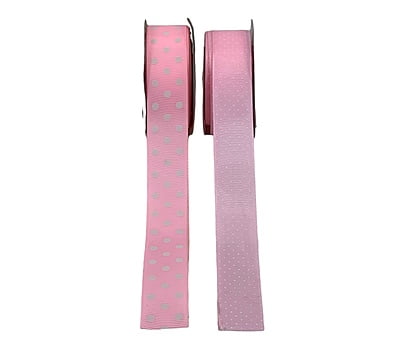 Polka Dot s- Baby Pink with White