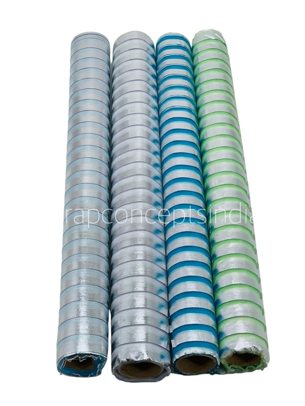 Silver Foil Stripe Organza Roll