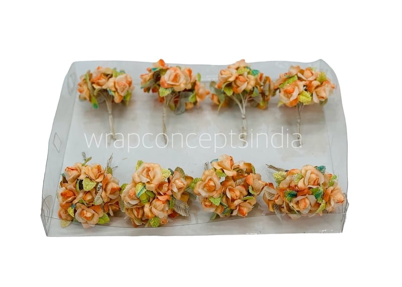Peach Rose Buds on Stick