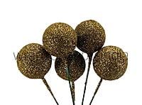 Gold Glitter Faux Balls - 30 MM