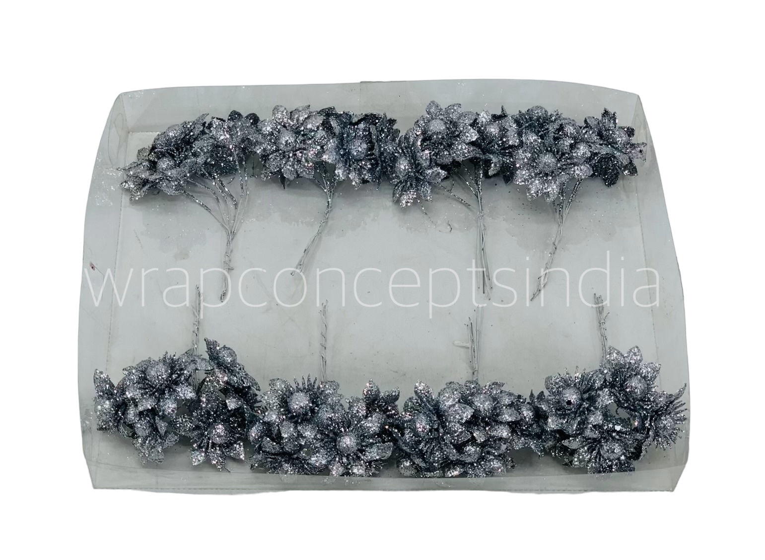 Glitter Flower -Silver