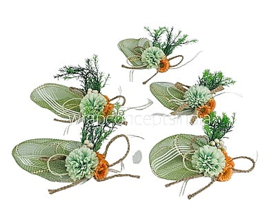 Green Carnation with Orange Sun Flowers Ready Bunch