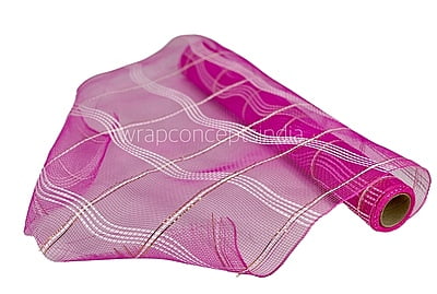 Wrapping Net with White Stripes - Pink