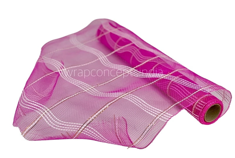 Wrapping Net with White Stripes - Pink