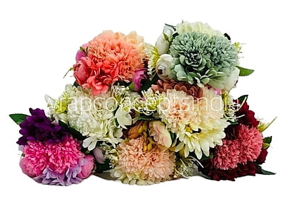 Carnation, Dahlia & Peony Bunch - Multicolour