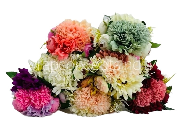 Carnation, Dahlia & Peony Bunch - Multicolour