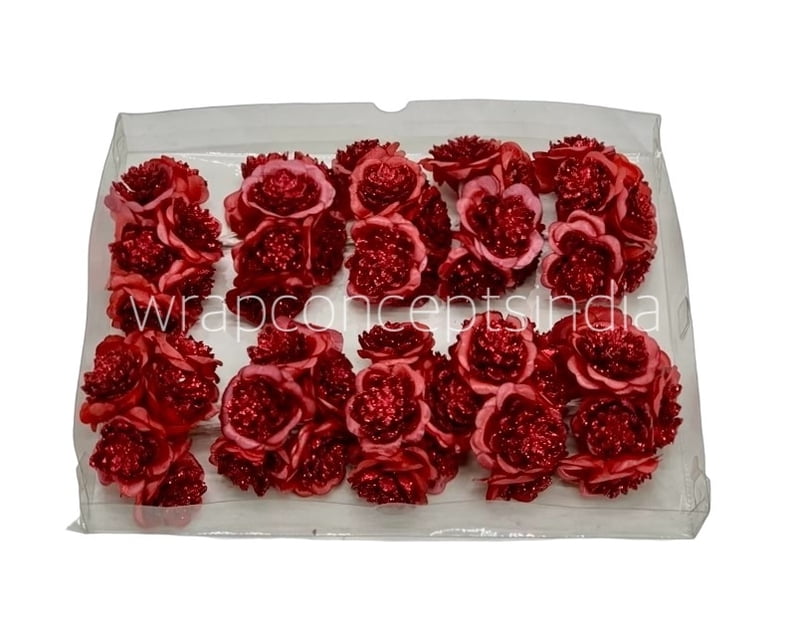 Glitter Flower - Maroon